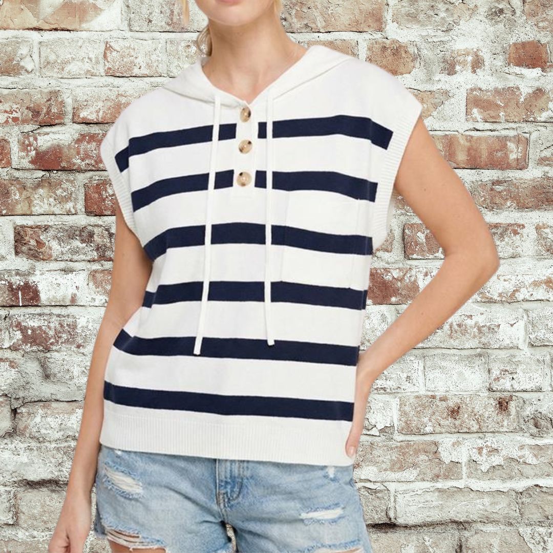 Kelsey Striped Hoodie Sweater