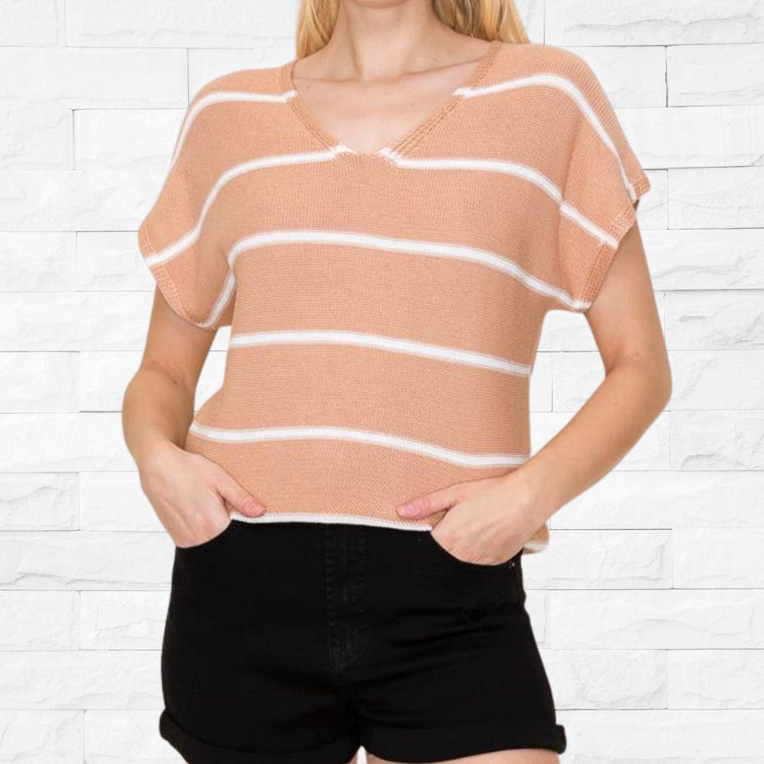 Camel Stripe Sweater