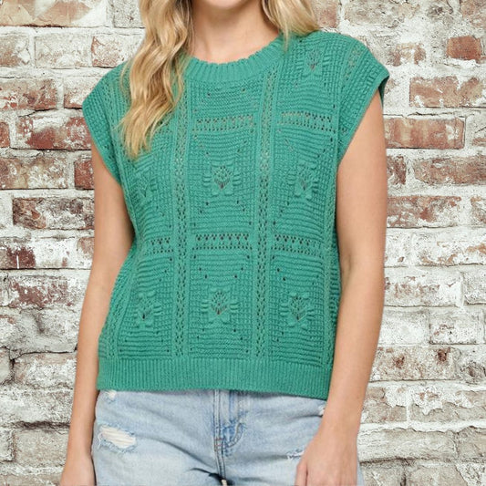 Green Crochet Sweater