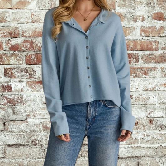 Blue Button Up Cardigan