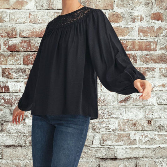 Lace Accent Blouse