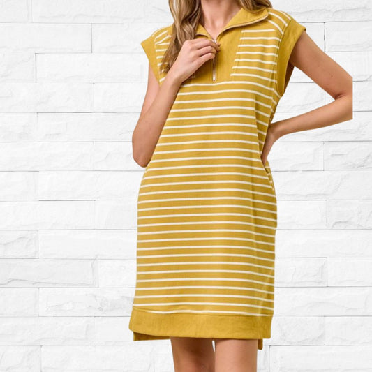 Mustard Striped Dress