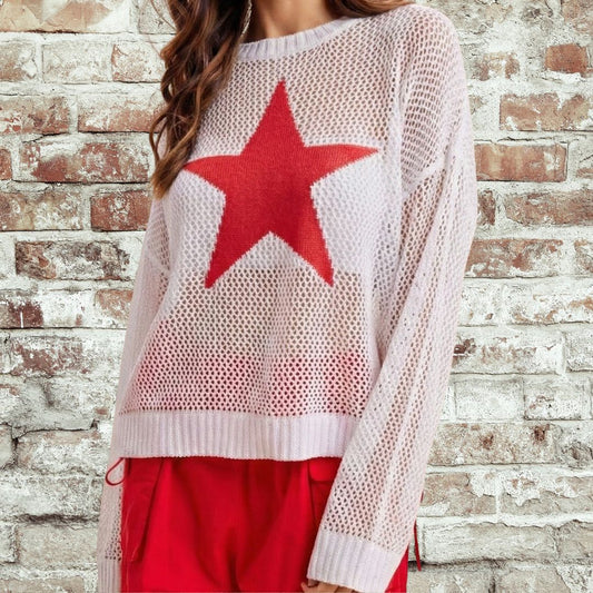 Red & White Star Sweater