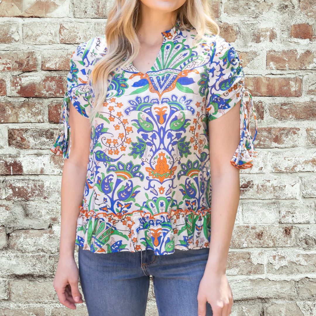 Paisley Cinched Top