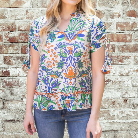 Paisley Cinched Top