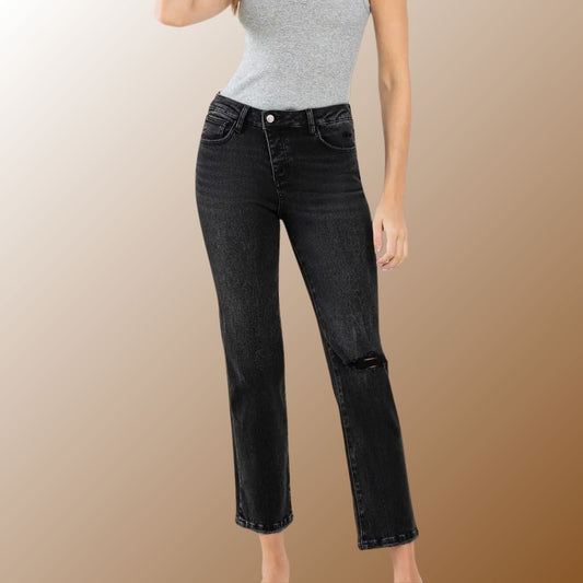 Black High Rise Straight