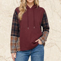 Wine Plaid Hoodie