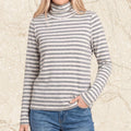 Grey Stripe Turtleneck