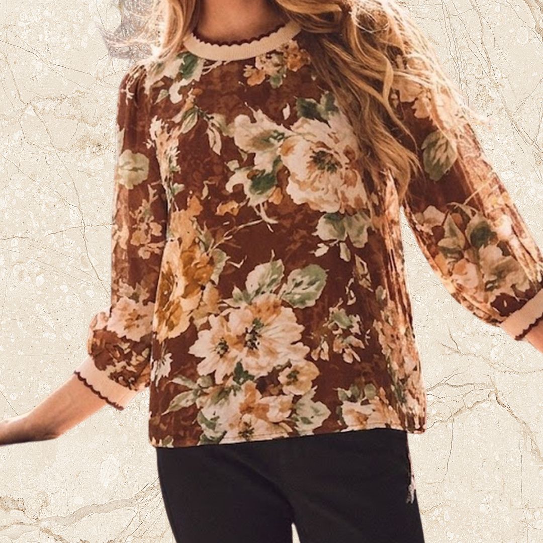 Autumn Floral Top-Plus