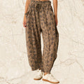 Mocha Floral Barrel Pant
