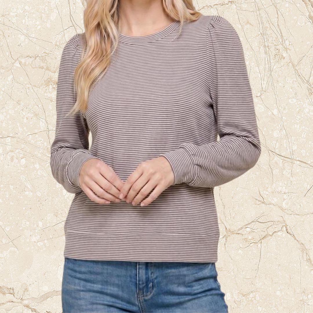 Lavender Pinstripe Top