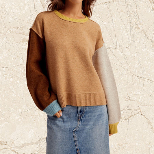 Toffee Colorblock Sweater