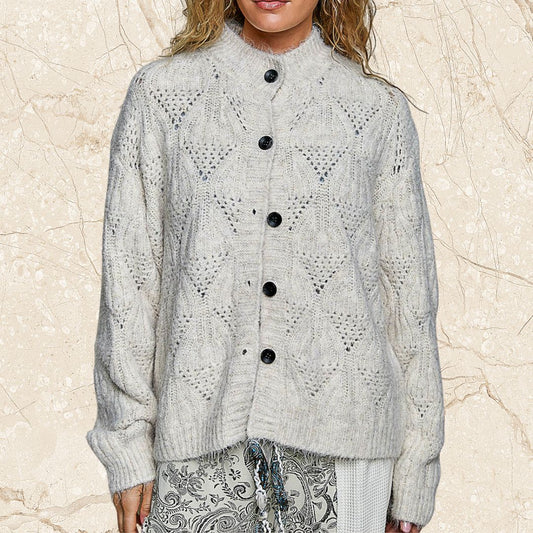 Almond Fuzzy Cardigan