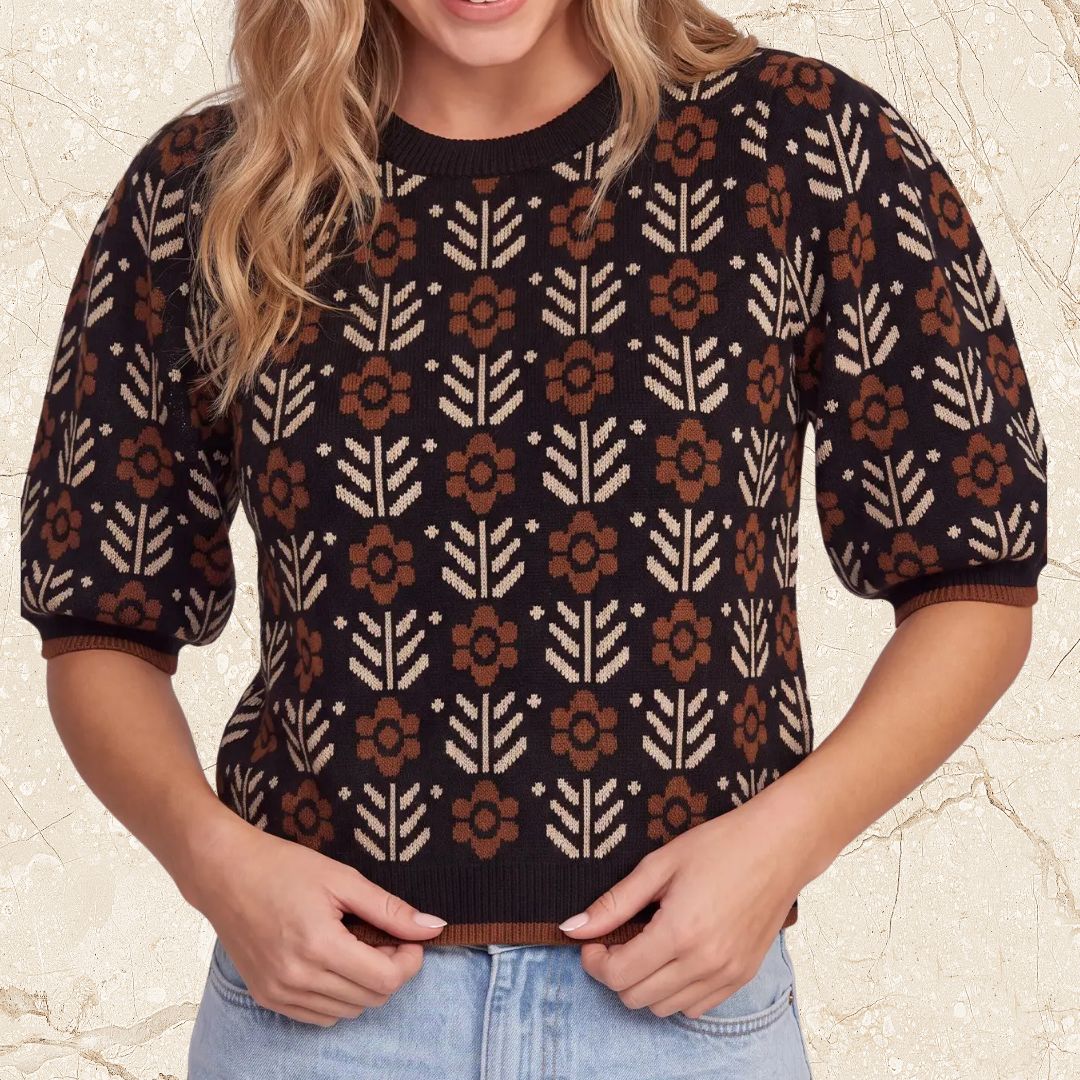 Black Pattern Top