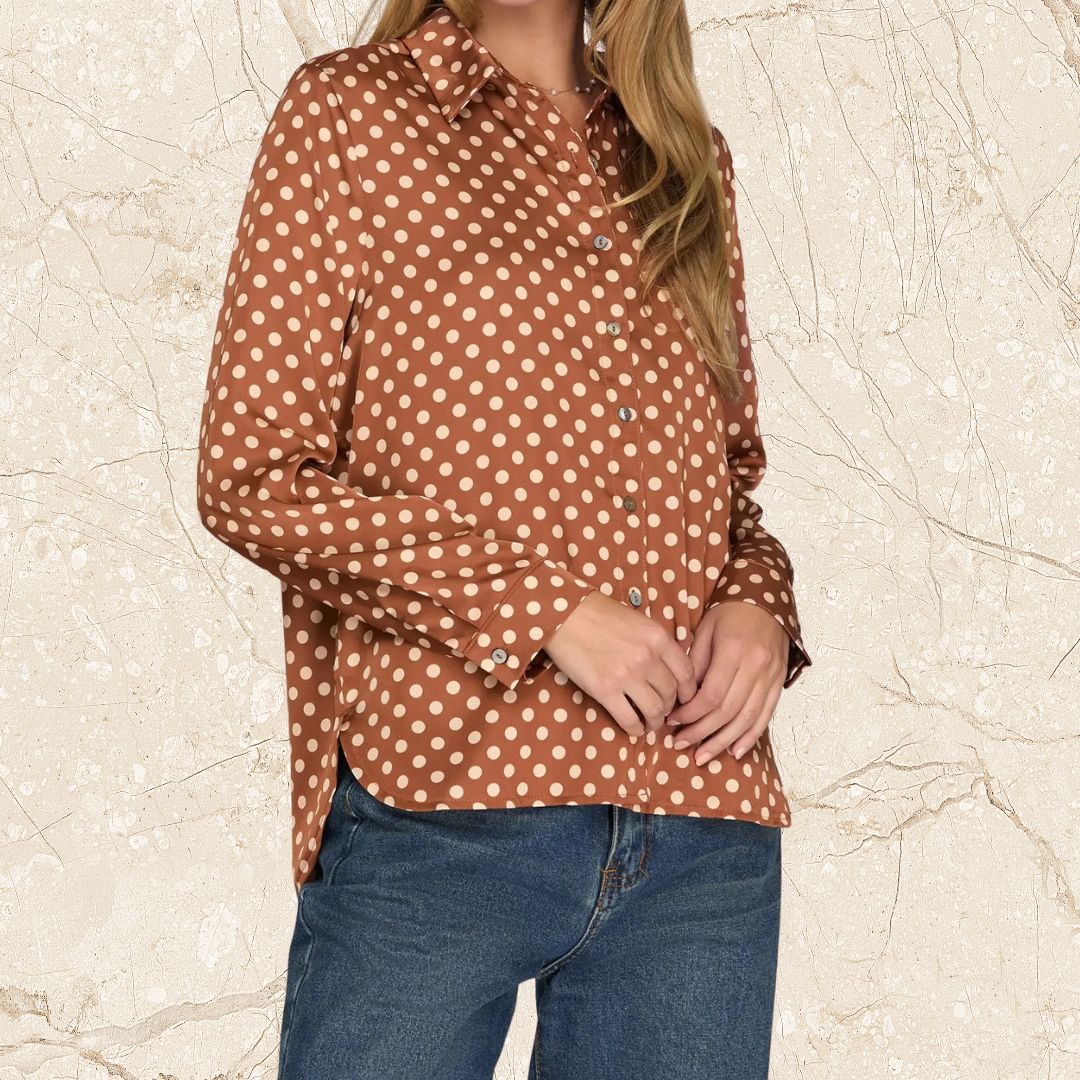 Polka Dot Satin Blouse