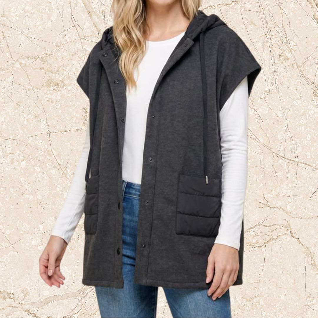 Gun Metal Snap Vest
