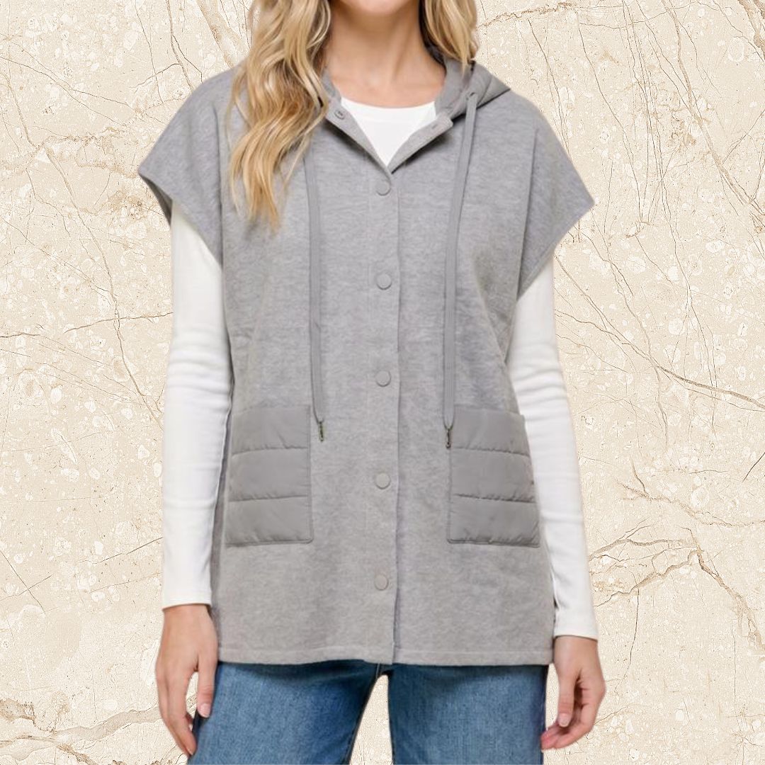 Heather Grey Snap Vest