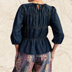Dark Denim Cinched Top
