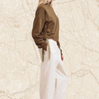 Olive Side Scrunch Top