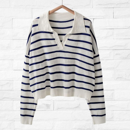 Stripe Polo Sweater