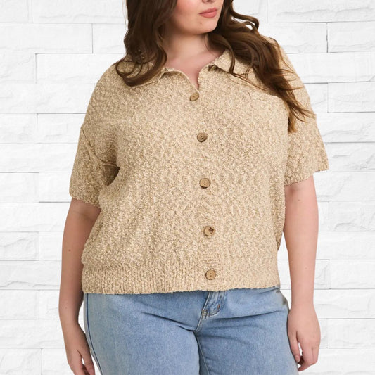 Button Down Sweater-Curvy