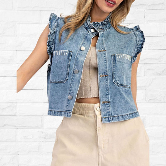 Denim Stitch Vest