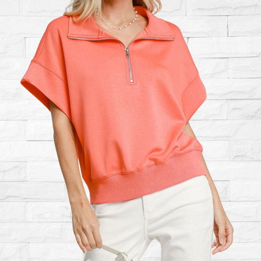 Salmon Zip Up-Reg & Curvy