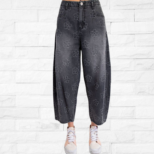 Black Flower Pant