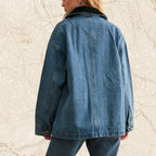 Denim Corduroy Collar Jacket