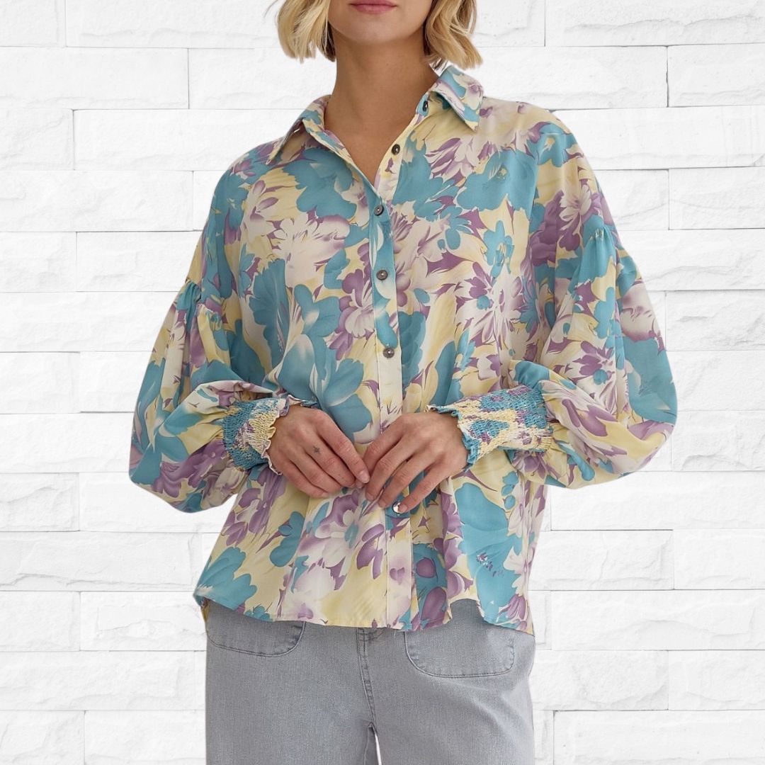 Floral Collar Top