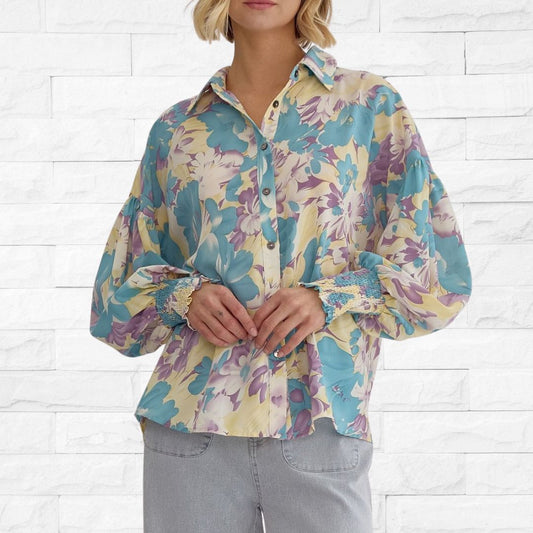 Floral Collar Top