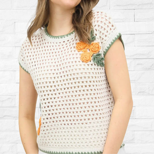 Crochet Rose Sweater