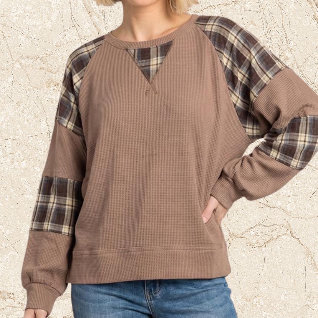 Taupe Thermal Plaid